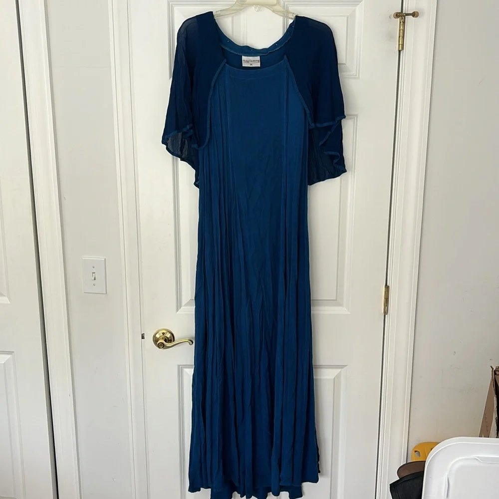 Holy Clothing Juliette Maxi Dress in Blue Divine (Med Tall) - Picture 3 of 6